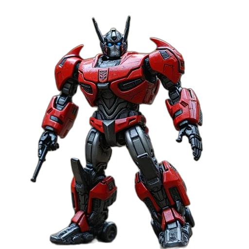 robot, 3d render, concept art, red transparent PNG cut-out