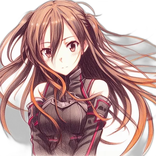 weapon, staff, robot, hair transparent PNG cut-out