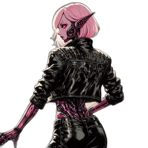 jacket, robot, mask, cyberpunk transparent PNG cut-out