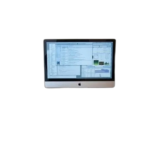 staff, well-organized, workspace, imac transparent PNG cut-out