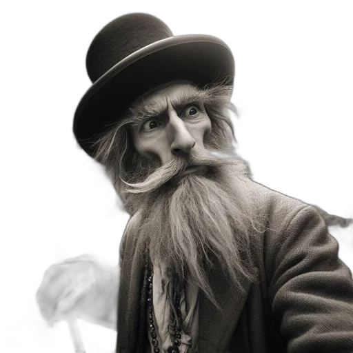 hat, face, hair, staff transparent PNG cut-out