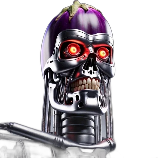 robot, crown, weapon, staff transparent PNG cut-out