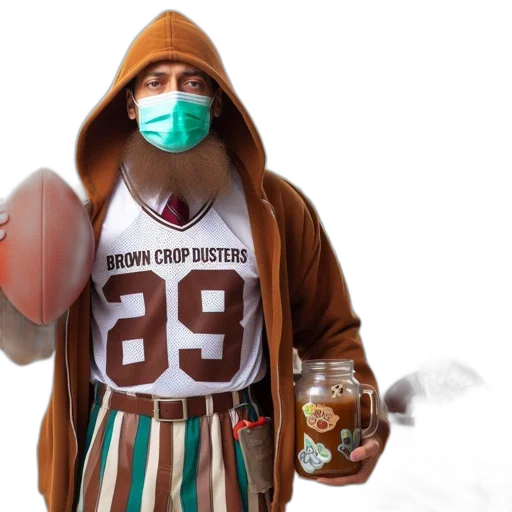 man, quirky, outfit, holding transparent PNG cut-out
