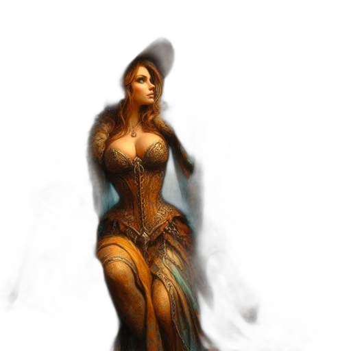 dress, staff, fantasy art, concept art transparent PNG cut-out