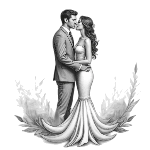 dress, crown, pencil sketch, photorealistic transparent PNG cut-out