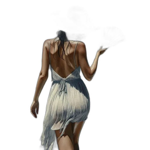dress, mask, staff, creature transparent PNG cut-out