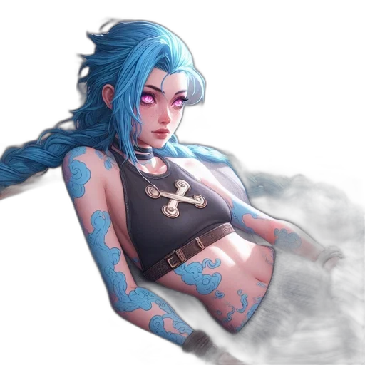 fantasy art, concept art, cyberpunk, watercolor transparent PNG cut-out