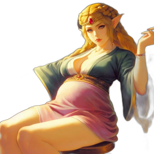 dress, crown, staff, concept art transparent PNG cut-out