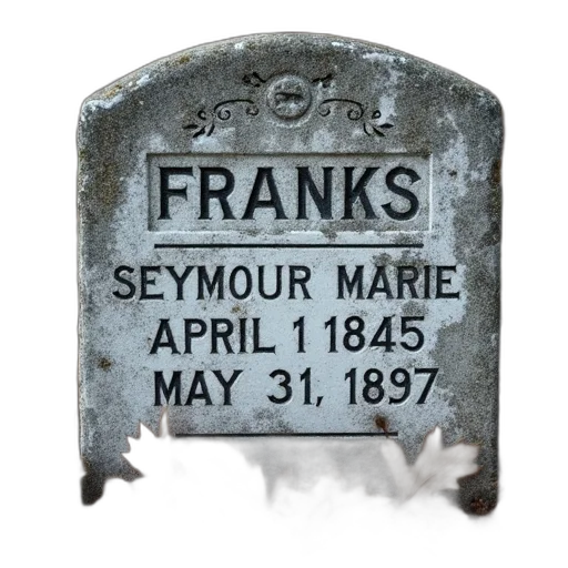weathered, aged, headstone, name transparent PNG cut-out