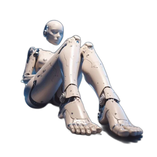 robot, shoes, 3d render, cyberpunk transparent PNG cut-out