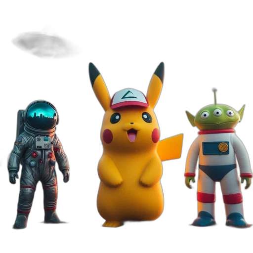 concept art, 3d render, outer space, three transparent PNG cut-out