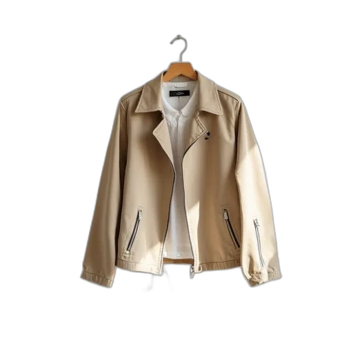 jacket, earth tones, beige, zipper transparent PNG cut-out
