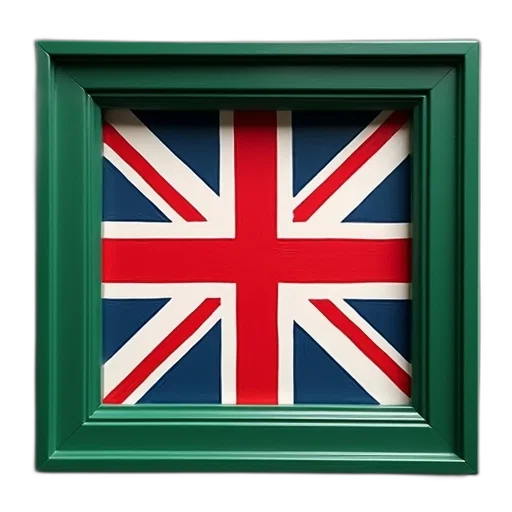 green, british, flag, frame transparent PNG cut-out