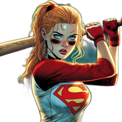 comic book art, concept art, female, donning transparent PNG cut-out