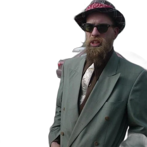 jacket, hat, man, beard transparent PNG cut-out
