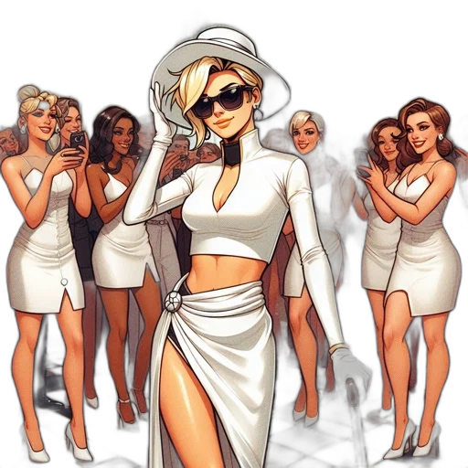 dress, concept art, comic book art, cartoon transparent PNG cut-out