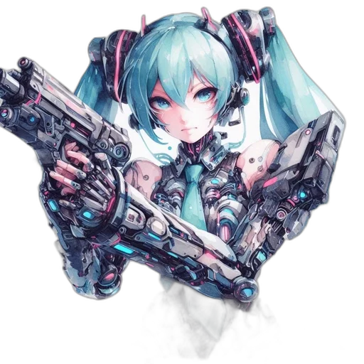 weapon, robot, staff, face transparent PNG cut-out