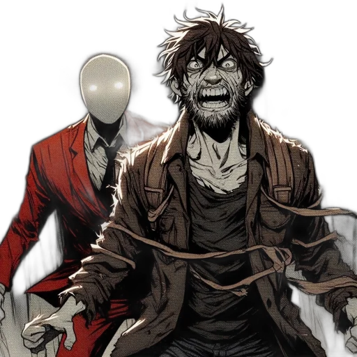 jacket, comic book art, concept art, two transparent PNG cut-out