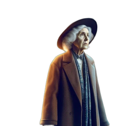 jacket, hat, staff, face transparent PNG cut-out