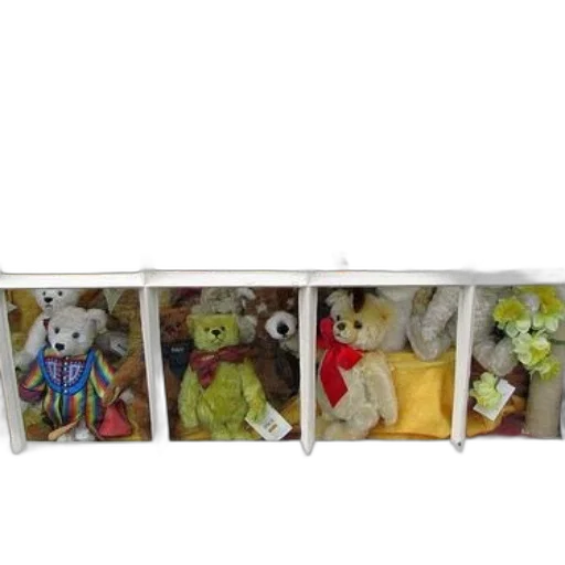 window, display, filled, teddy transparent PNG cut-out