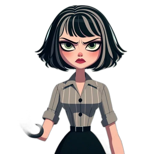 dress, staff, face, cartoon transparent PNG cut-out