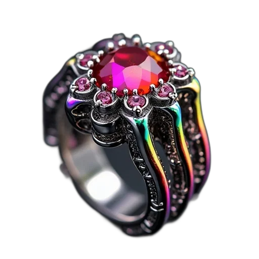 jewelry, crown, 3d render, cyberpunk transparent PNG cut-out
