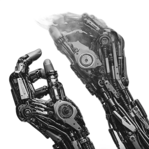 robot, weapon, staff, cyberpunk transparent PNG cut-out