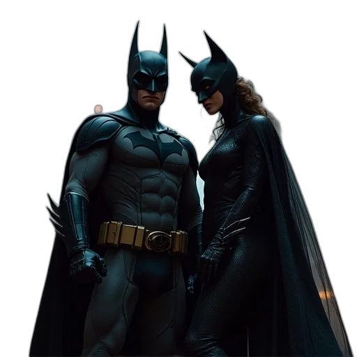 comic book art, concept art, 3d render, batman transparent PNG cut-out