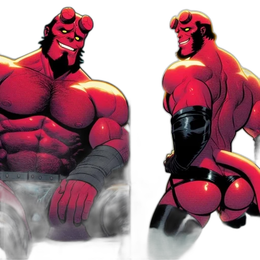 concept art, comic book art, 3d render, red transparent PNG cut-out