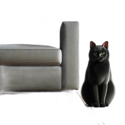 furniture, animal, 3d render, photorealistic transparent PNG cut-out