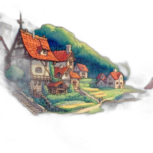 concept art, watercolor, fantasy art, 3d render transparent PNG cut-out