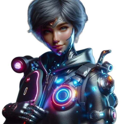 robot, staff, face, concept art transparent PNG cut-out