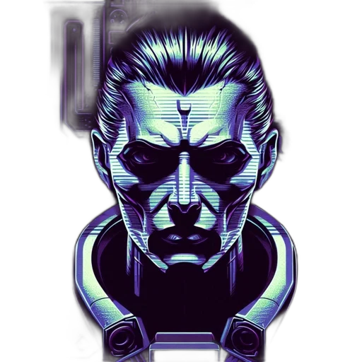 face, robot, mask, cyberpunk transparent PNG cut-out