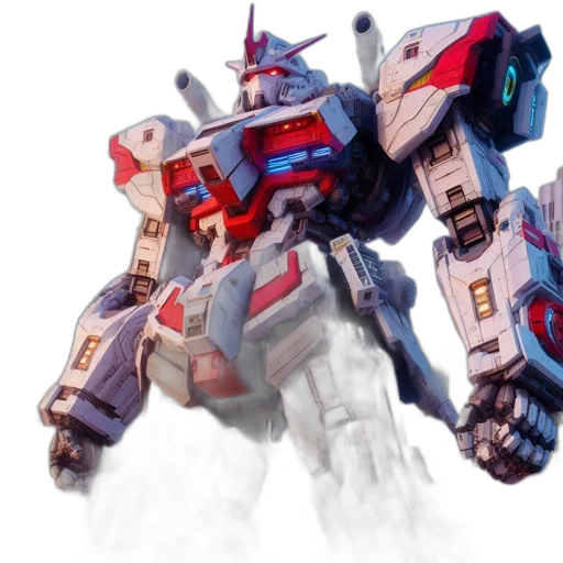 robot, weapon, concept art, 3d render transparent PNG cut-out