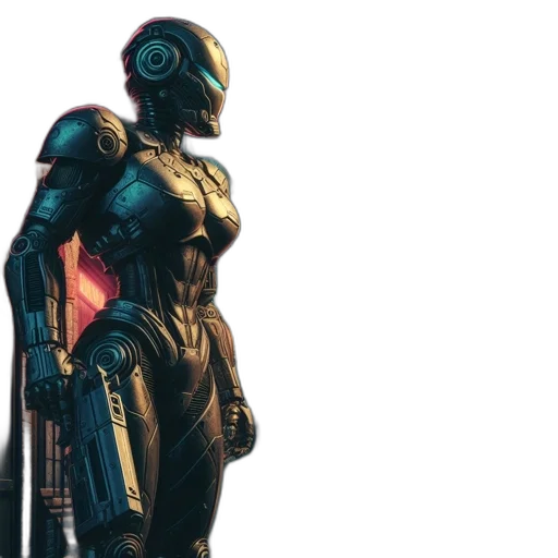 robot, concept art, comic book art, cyberpunk transparent PNG cut-out