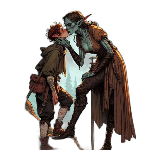 concept art, fantasy art, comic book art, watercolor transparent PNG cut-out