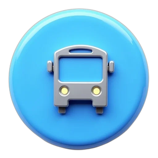 robot, 3d render, blue, bus transparent PNG cut-out