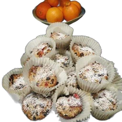 food, photorealistic, plate, muffins transparent PNG cut-out