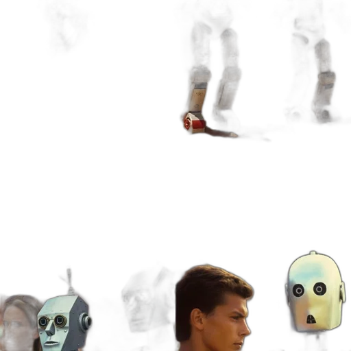 robot, mask, weapon, creature transparent PNG cut-out