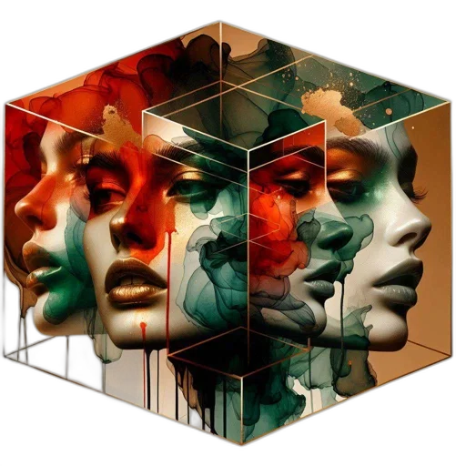 face, mask, photorealistic, 3d render transparent PNG cut-out