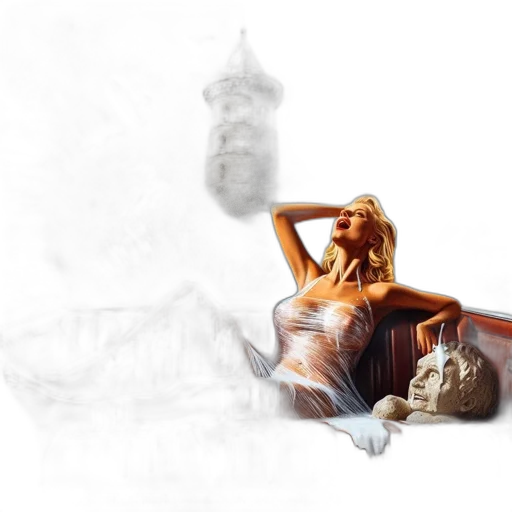 dress, crown, concept art, photorealistic transparent PNG cut-out