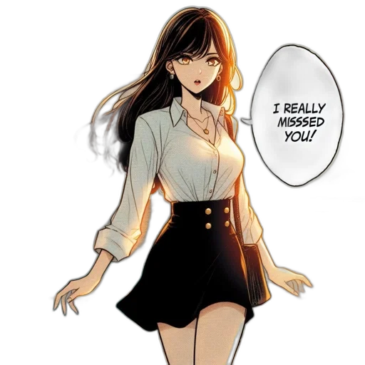 dress, comic book art, anime, concept art transparent PNG cut-out