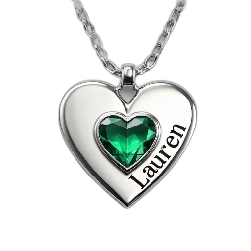 jewelry, 3d render, green, silver transparent PNG cut-out