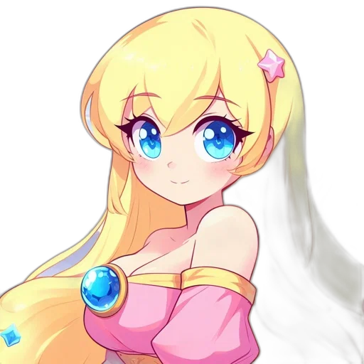 dress, staff, crown, anime transparent PNG cut-out