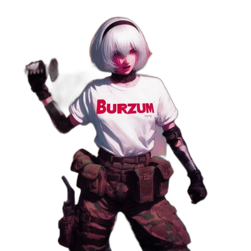 robot, weapon, jacket, staff transparent PNG cut-out