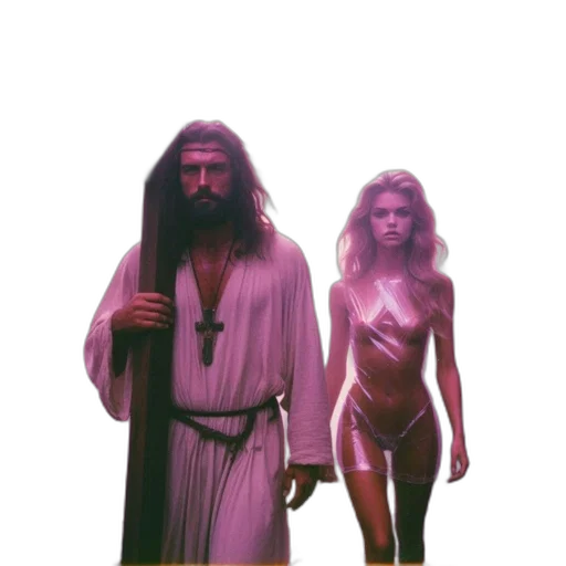 vaporwave, concept art, pixel art, fantasy art transparent PNG cut-out