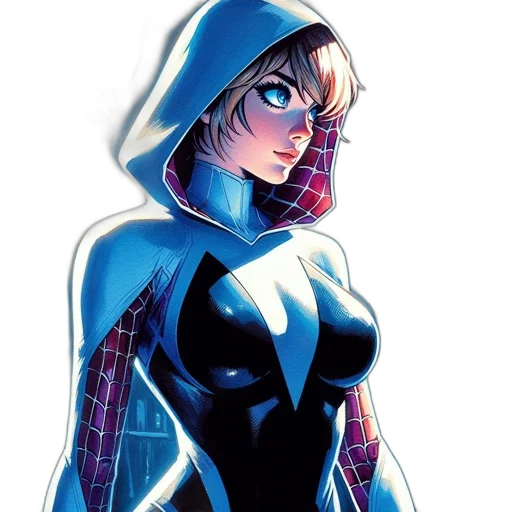 jacket, dress, mask, comic book art transparent PNG cut-out
