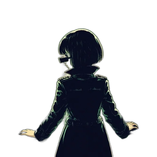 jacket, dress, staff, robot transparent PNG cut-out