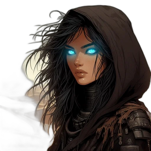 face, mask, jacket, fantasy art transparent PNG cut-out