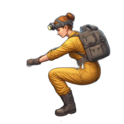 staff, weapon, jacket, hat transparent PNG cut-out